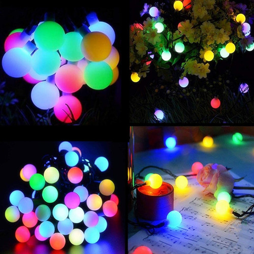 Navidad Luz Cadena Led 12m Globo Lampara Bola Ip65