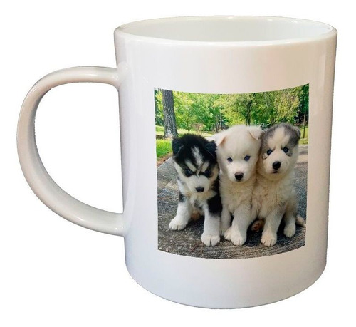 Taza De Plastico Husky Siberiano Cachorros