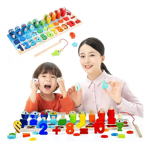 Conjunto De Brinquedos De Madeira Montessori Educacional Pre