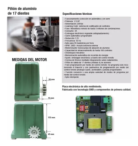 Kit Super Rapido Porton Brumec Liebre Motor 4 M Cremallera