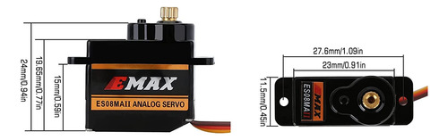 Emax Es08ma Ii 12g Mini Metal Gear Analog Servo Para Modelo