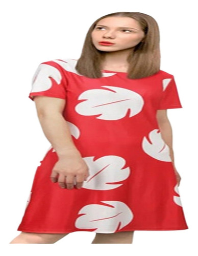 Vestido Estampado De Hojas Largo Para Mujer Lilo Con Chica R