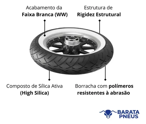 Pneu Traseiro 180/65b16 81h Metzeler Me888 Faixa Branca Moto