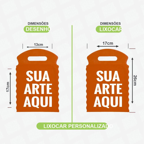 100 Lixeirinha Automotiva Com Sua Logo + Arte & Frete Grátis