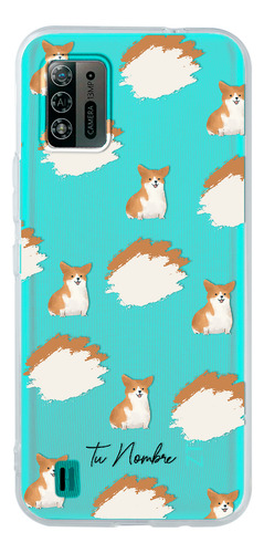 Funda Para Zte Para Mujer Perrito Corgi Manchas Con Nombre