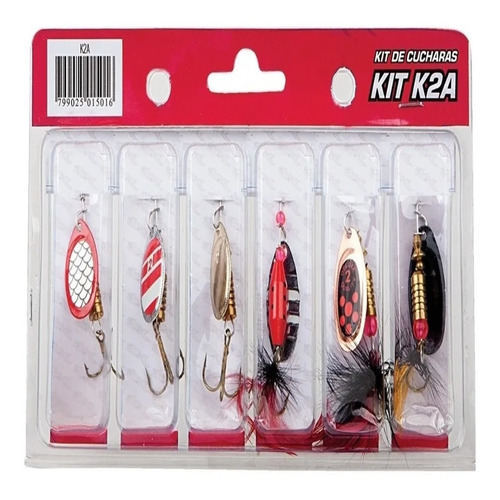 Kit 6 Cucharas Giratorias Waterdog Spinning Trucha K2a