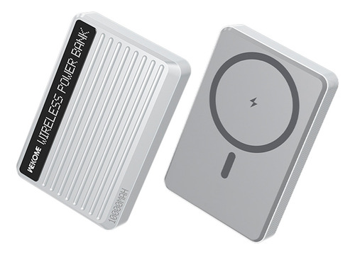 Power Bank 10000mah Batería Externa 15w Carga Rápida Wekome Color Gris