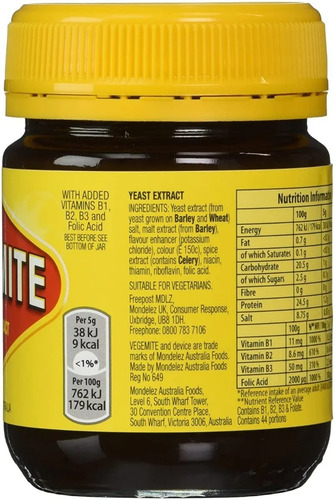 Vegemite De Australia, 220grs Paquete Con 1 Para Untar