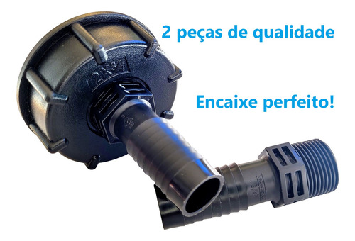 Conexão Adaptador Container Ibc Redução 3/4, 1/2, 1 Ou 2 Pol Item4 - 3/4 C/ Espigão 3/4