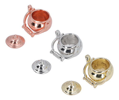 Modelo De Té En Miniatura 1:12 Dollhouse Kettle, 3 Unidades