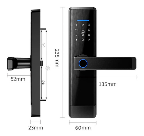 Imagen 5 de 9 de Cerradura Inteligente Smart Bluetooth Huella App Código H27