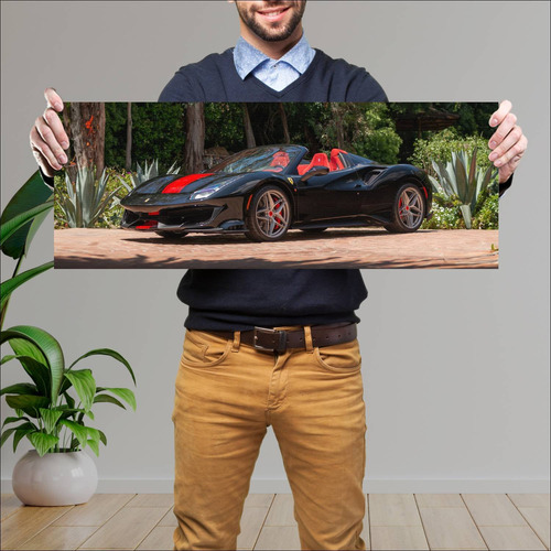 Cuadro 30x80cm Auto 2018 Ferrari 488 Pista Spide 683