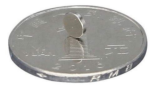 Imagem 2 de 4 de 100pcs. Imã Super Forte - 5x1 Redondo Pequeno 5mm X 1mm N35
