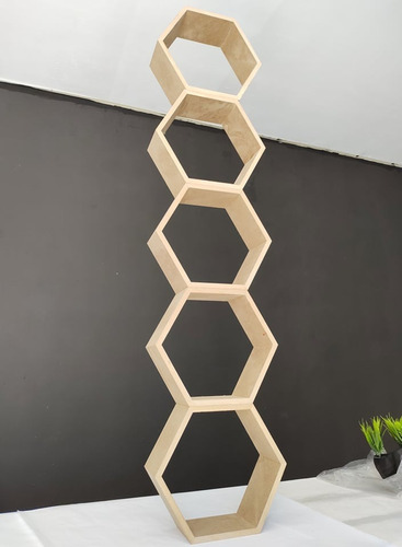 Exagonos Flotantes Para Pared 5 Piezas Fibra De Madera