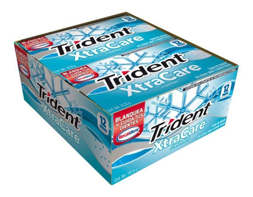 Goma De Mascar Trident Xtra Care Freshmint Con 12 Piezas