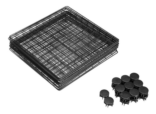 Utilisimo Mueble Organizador Minimalista Zapatera Apilable Color Negro