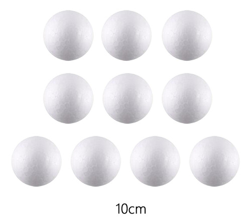 Bolas De Espuma, Bola De Espuma Blanca, 10 Bolas De 10cm