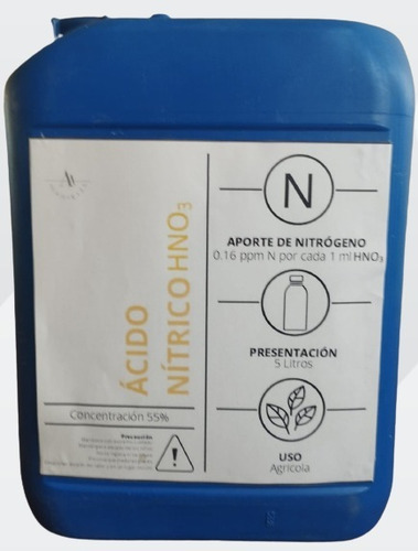 Acido Nitrico Al 55% Hidroponia 5 Litros
