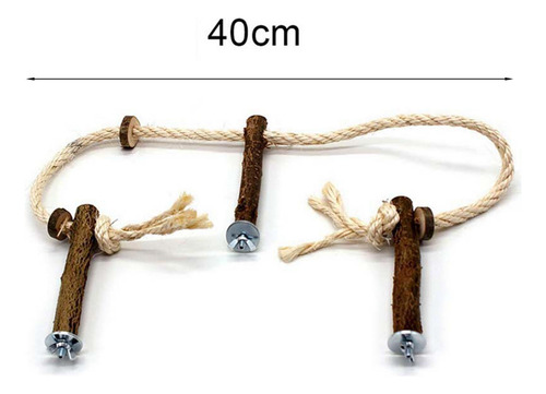 3 Bird Parrot Perches De Hamaca De Madera Para Cockatiel