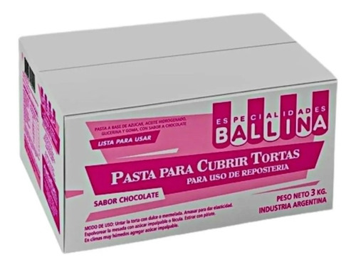 Pasta Ballina Caja X 3 Kg Para Cubrir Torta 