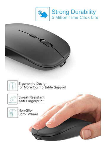 Ratón Inalámbrico Con Receptor Usb Y Tipo C, Para Portátil,
