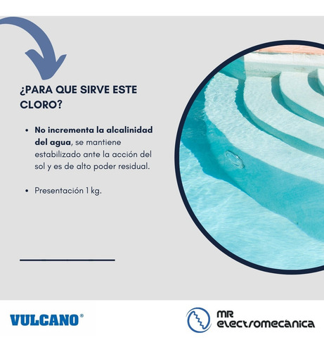 Imagen 3 de 10 de Cloro Pileta Piscina Pastillas Vulclor 50 Gr. X 1 Kg
