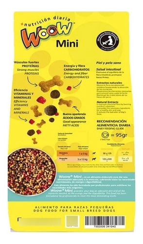 Alimento Perro Woow Mini Bop Raza Pequeña 25 Kg 24% Proteína