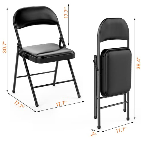 Sillas Plegables Asientos Acolchados, Juego De 2 Sillas...