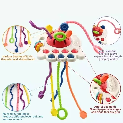 Juguete Sensorial Montessori Con Cordón Montessori 4 En 1