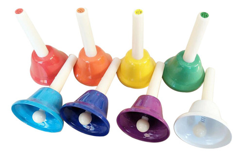 Juego De 8 Campanas De Mano De Colores, Instrumento Musical,
