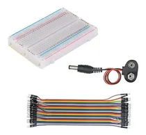 Comprar Protoboard 400 Pt, Conector Batería Y 20 Cables - Arduino
