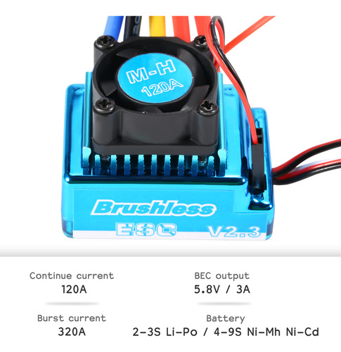 . 3650 3900 Kv Sin Escobillas Y 120 A Esc For Coche 1/10
