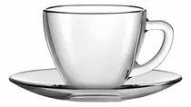 Comprar Tazas De Vidrio De Café Con Plato Setx6 90ml Vidrio - Transparente Taza Cafe Con Plato