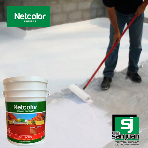 Membrana En Pasta Mi Techo Netcolor Con Poliuretano X 20 Kg Blanco Mate