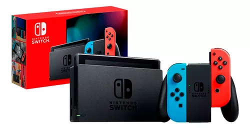 Console Nintendo Switch com 1 Controle Joy-Con vermelho e Azul +