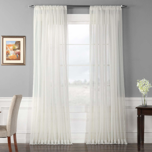 Shchvol396sldw Extra Wide Voile Poly Sheer Curtain 1 Pa...