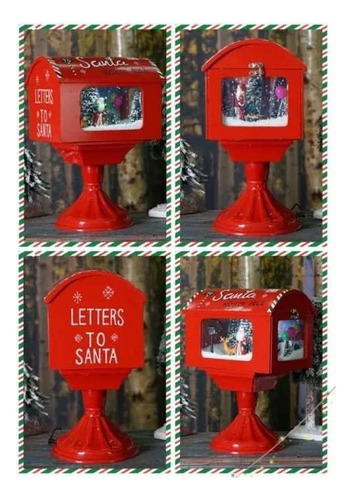 Caja Navideña Con Adornos Musicales Luminosos, Buzón De Papá