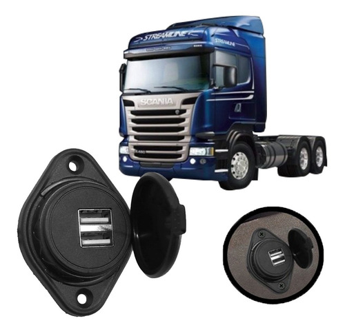 Plug Entrada Usb Carregador Para Passageiro Scania R550