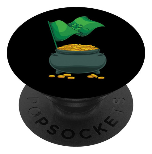 Four Leaf Pot Of Gold Ireland Trebol San Patricio Popsockets