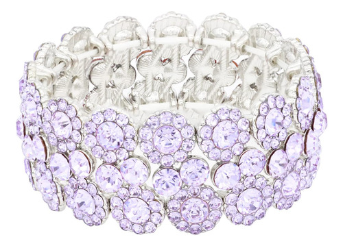 Lavencious Forma Redonda Diamantes De Imitación Pulsera Elás