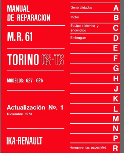 Torino Gs-ts Manual De Reparacion Mr61 Actualizacion  1 1973