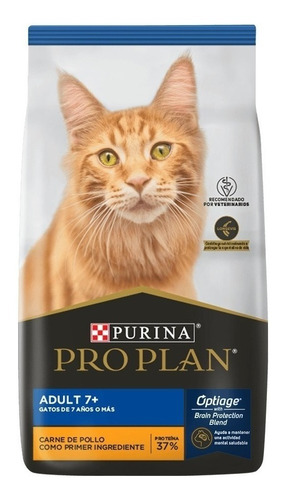 Alimento Pro Plan OptiAge Adult 7+ para gato senior sabor frango em sacola de 1kg