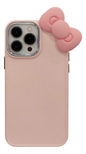 Bonita Funda De Silicona For Teléfono Con Lazo 3d