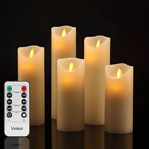 Vinkor Sin Llama Velas Encendidas Velas Sin Llama Conjunto D