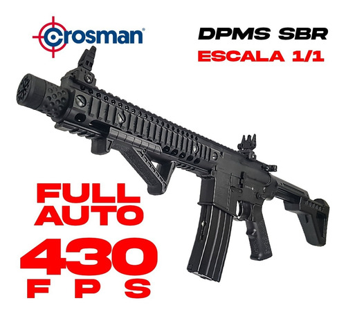 Imagen 2 de 10 de Rifle Co2 Fusil Crosman Dpms Sbr 4.5 Mm Full Auto Escala 1/1