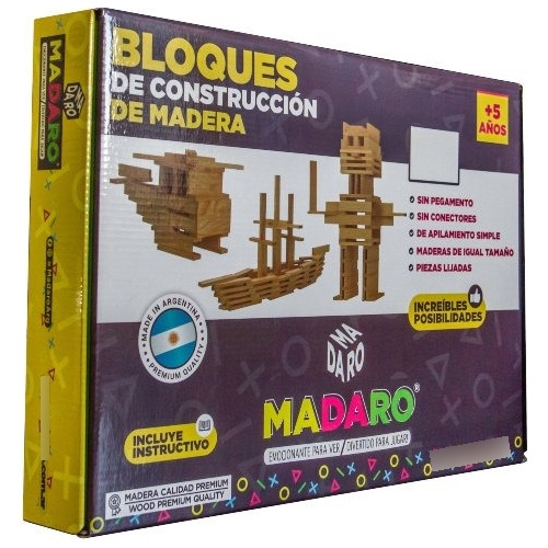 Juego Didáctico Bloques De Madera  Para Construir 