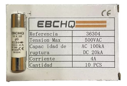 Fusible Ceramica 4a 10x38 Ebchq Caja 10unid