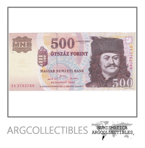 Hungria Billete 500 Forint 2001 P-188 Unc