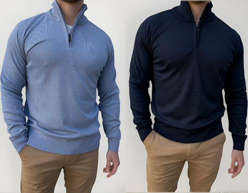 Sweater Hombre Medio Polera Importado Pack X 2 Cierre