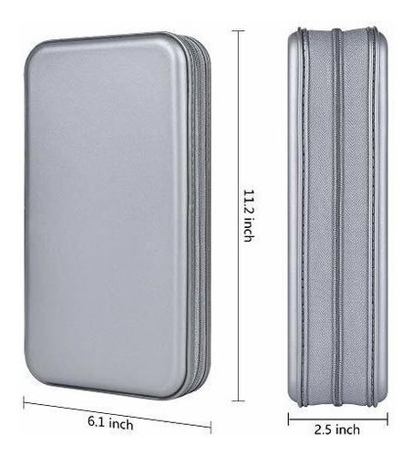 Porta Cd Dvd - Estuche Portatil - Capacidad 96u. - Gris